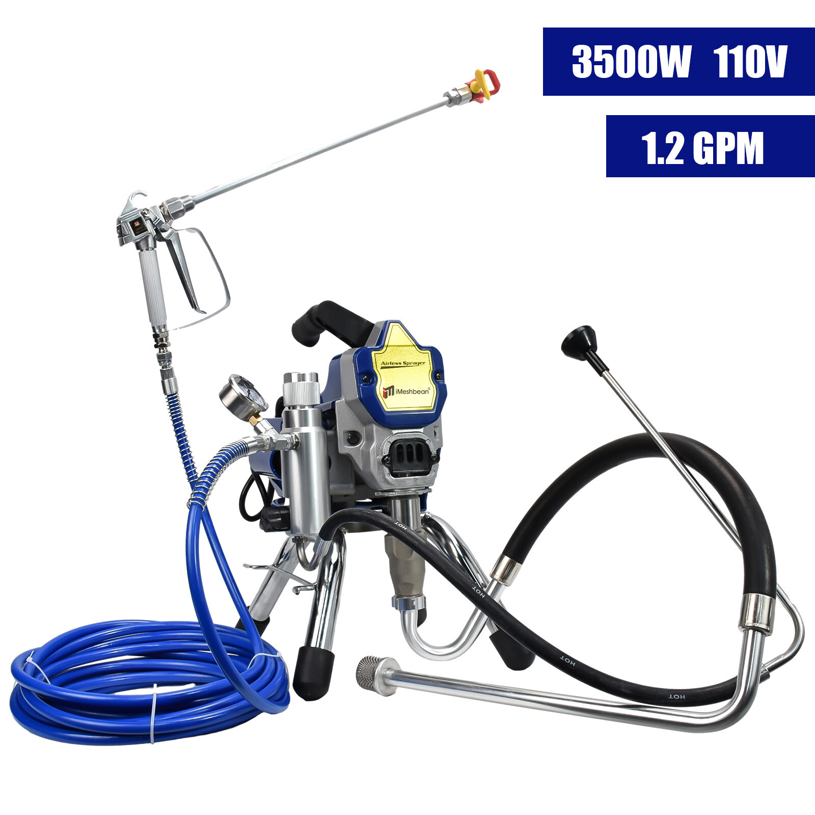 5HP High Pressure Airless Paint Sprayer 3500W High Efficient Power Painting 110V