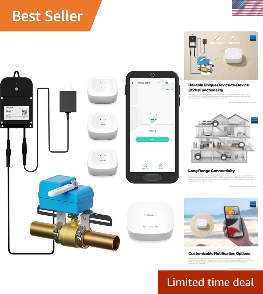 Advanced Leak Detection System with Wireless Controller & Long Range Sensors