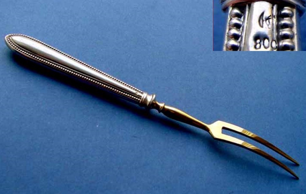 1. By 2. Fork/Serving Fork / Serving Fork, 800er Silver, XIX C.C202