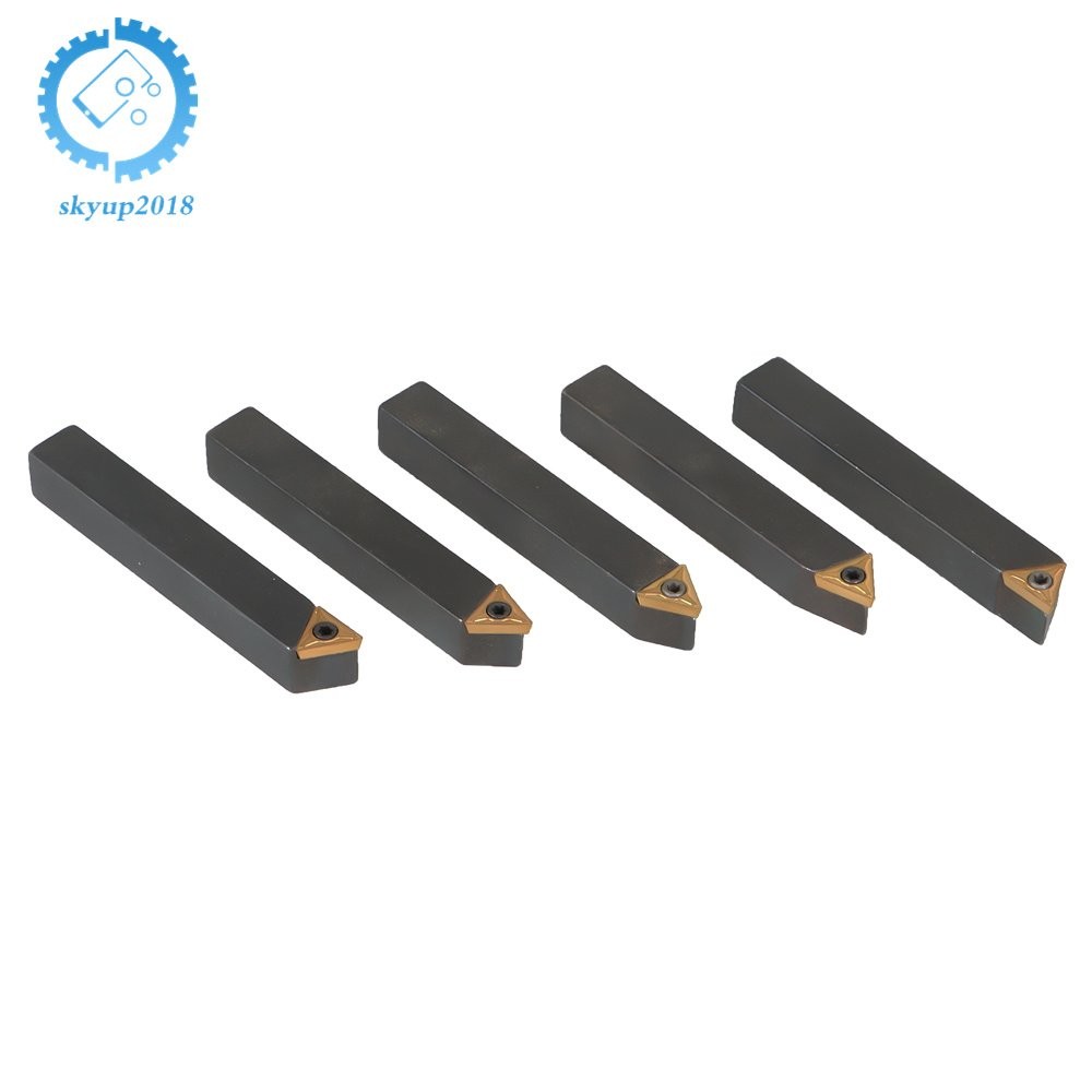 5 PACK 3/8" New Carbide Indexable Turning Tool Bit With Carbide Inserts