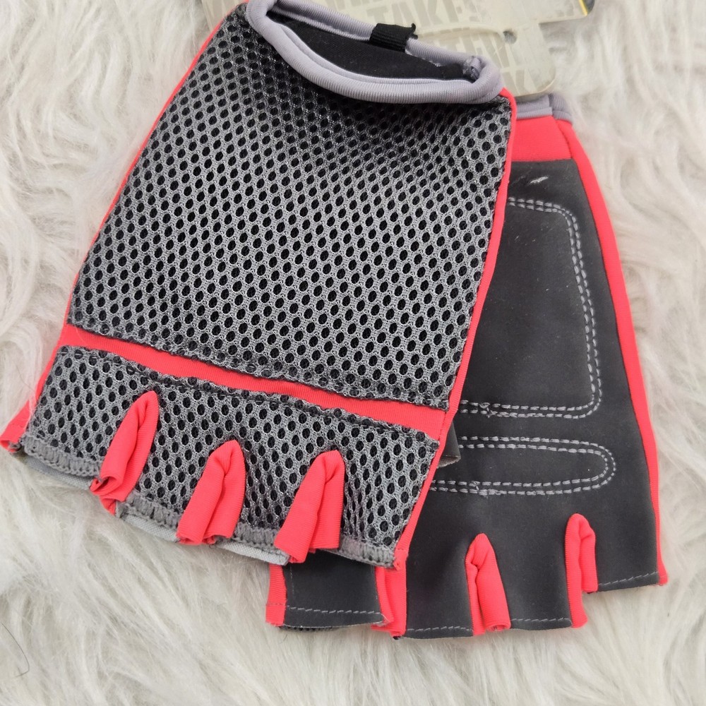 TKO Breathable Mesh Training Gloves Large Grey & Pink Adjustable Closure