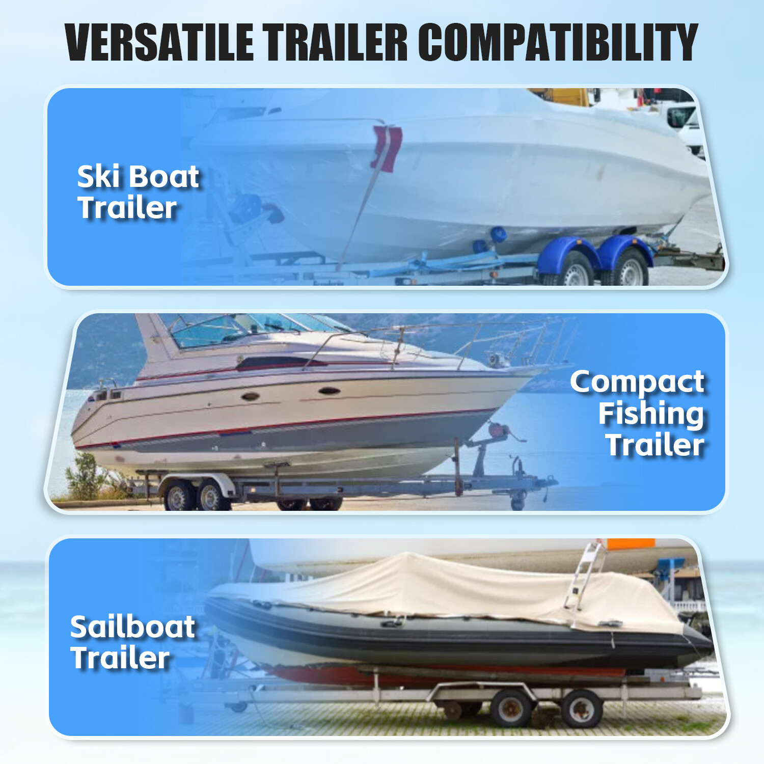 Pair Boat Trailer 40" Guide On Post W/ PVC Poles For Sailboat Trailer