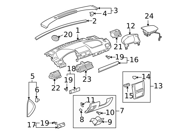 Genuine GM Upper Trim Panel 15274558