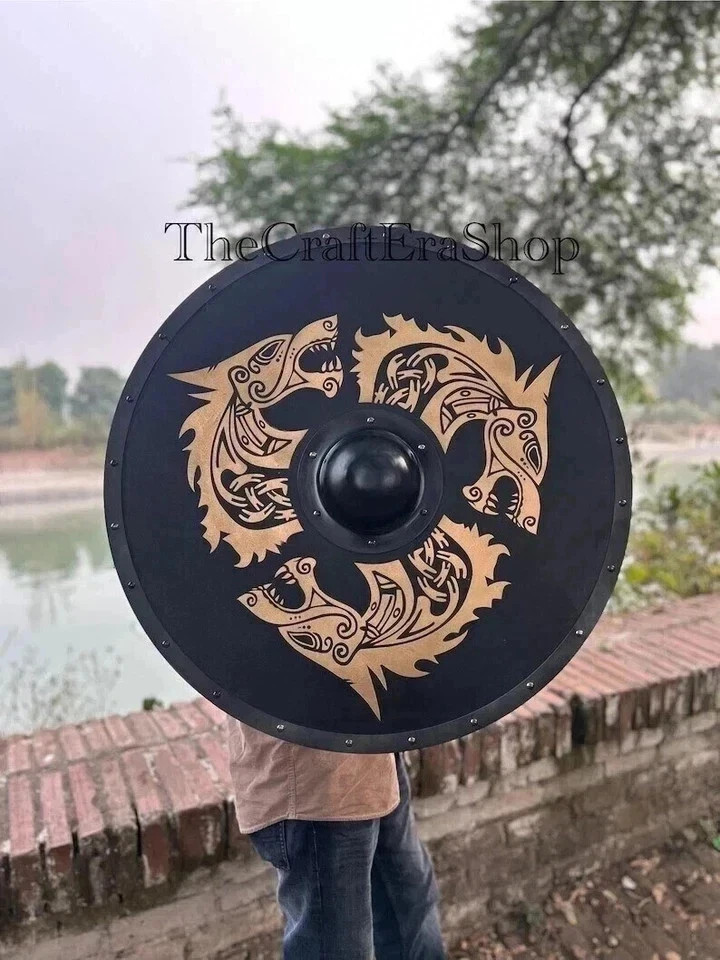22'' Medieval Knight Viking Shield Fully Functional wooden Shield