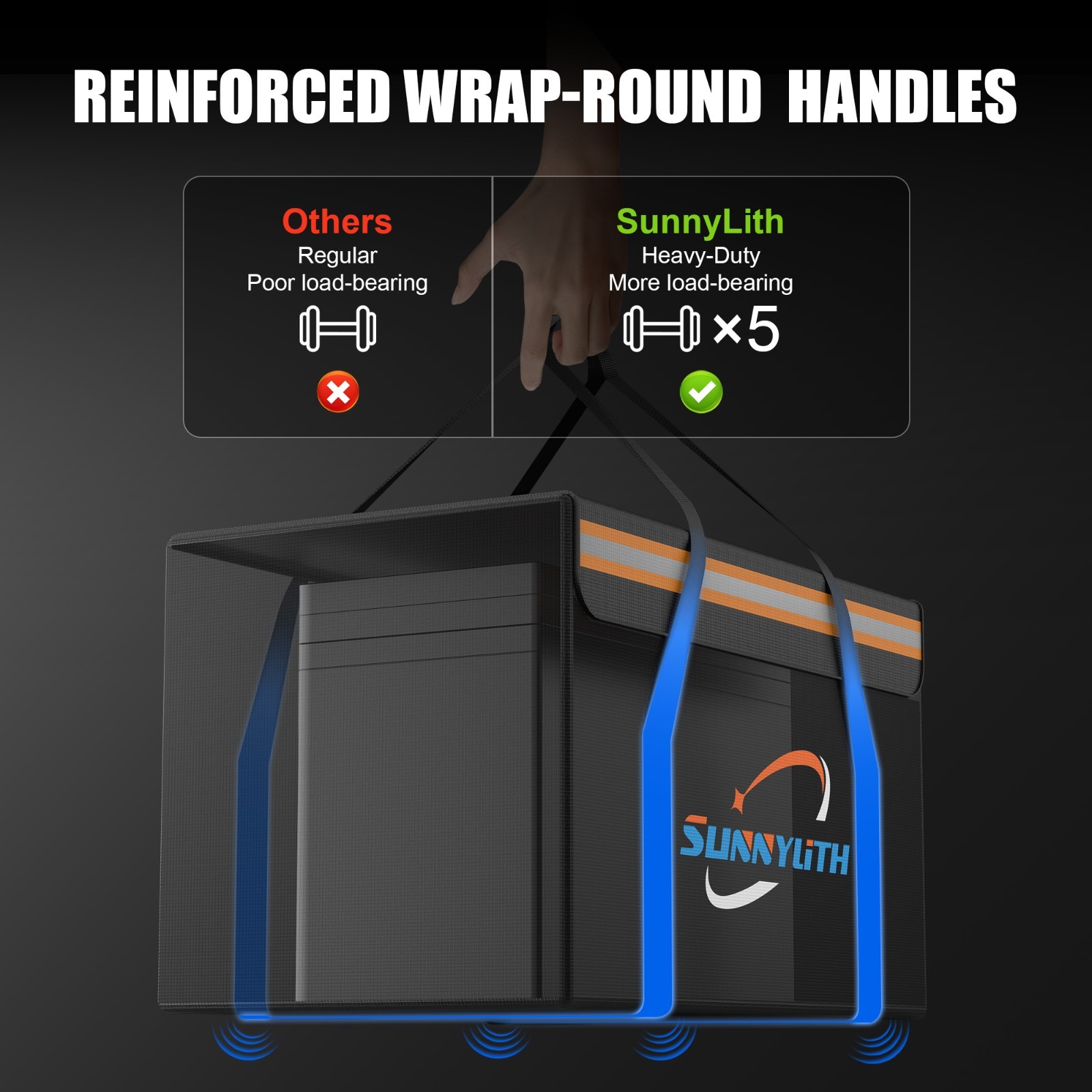 Safe Bag 12V Battery LiFePO4 Lithium Battery Fireproof Waterproof Large Capacity