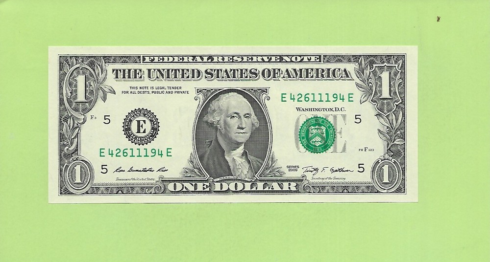 2009..UNCIRC $1  E 4261 1194 E  .... 2009 $1  E-E        NICE NOTE          FRN
