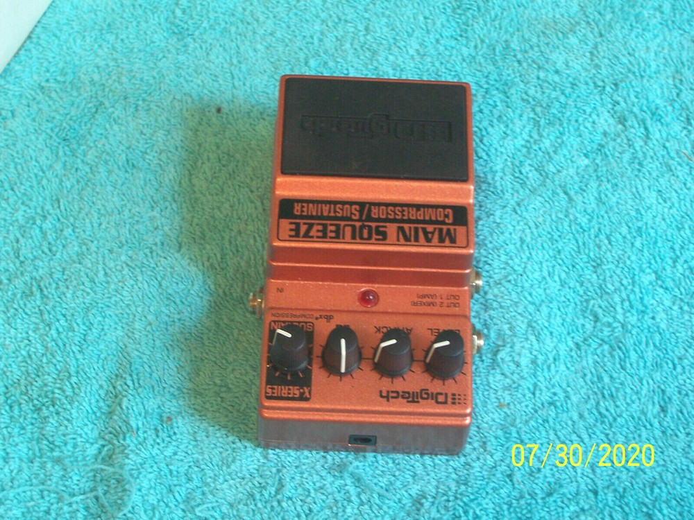 Digitech Compressor Sustainer  Main Squeeze working No power supply sold as is