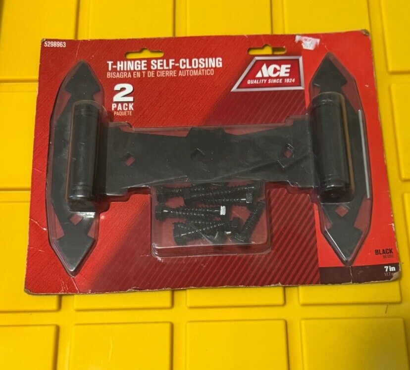 Ace T-Hinge Self-Closing 2 Pack Black 7" Tool
