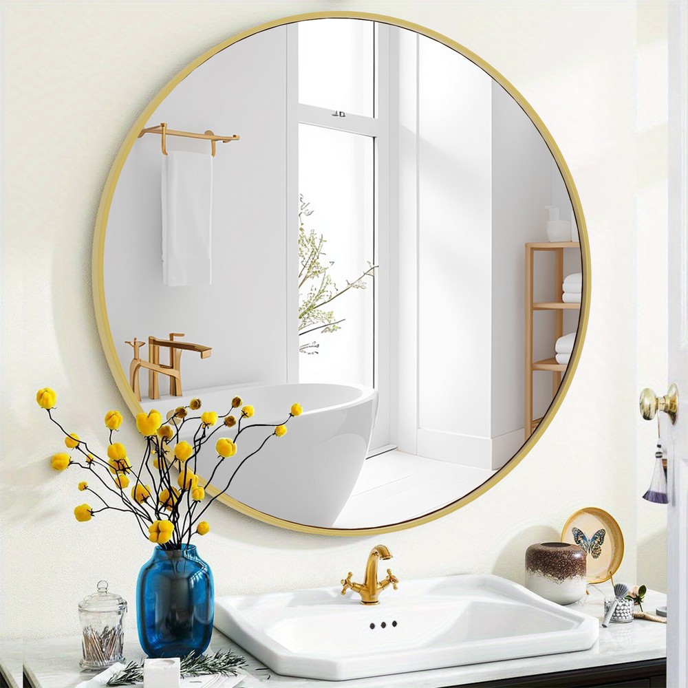 Round Bathroom/Entryway/Bedroom Wall Mirror - Circular Design