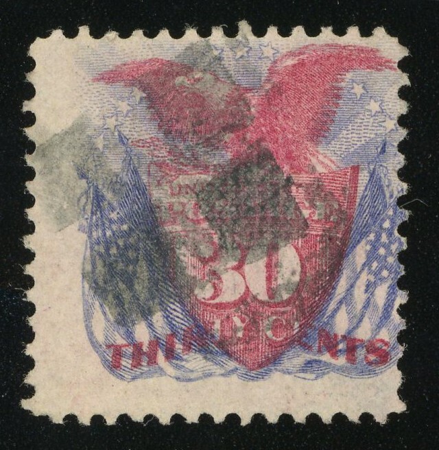 USA #121 Shield Eagle & Flags 30c Postage Stamp 1869 Used