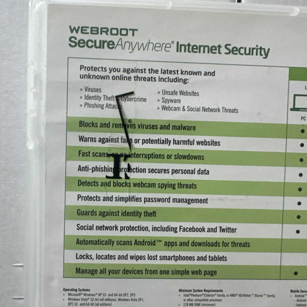 Webroot SecureAnywhere Internet Security - Full Version for Windows.(#51).