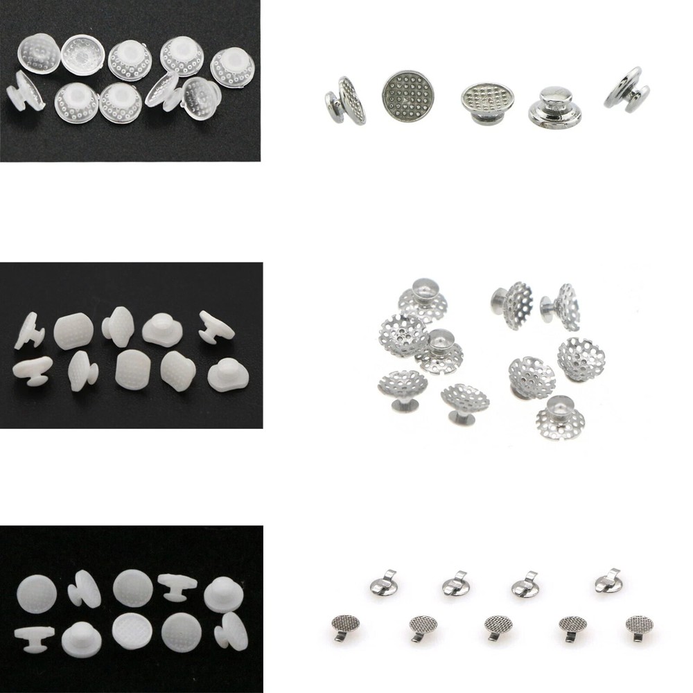 100Pcs Dental Ceramic Lingual Button Orthodontic Bondable Round/Rectangular Base