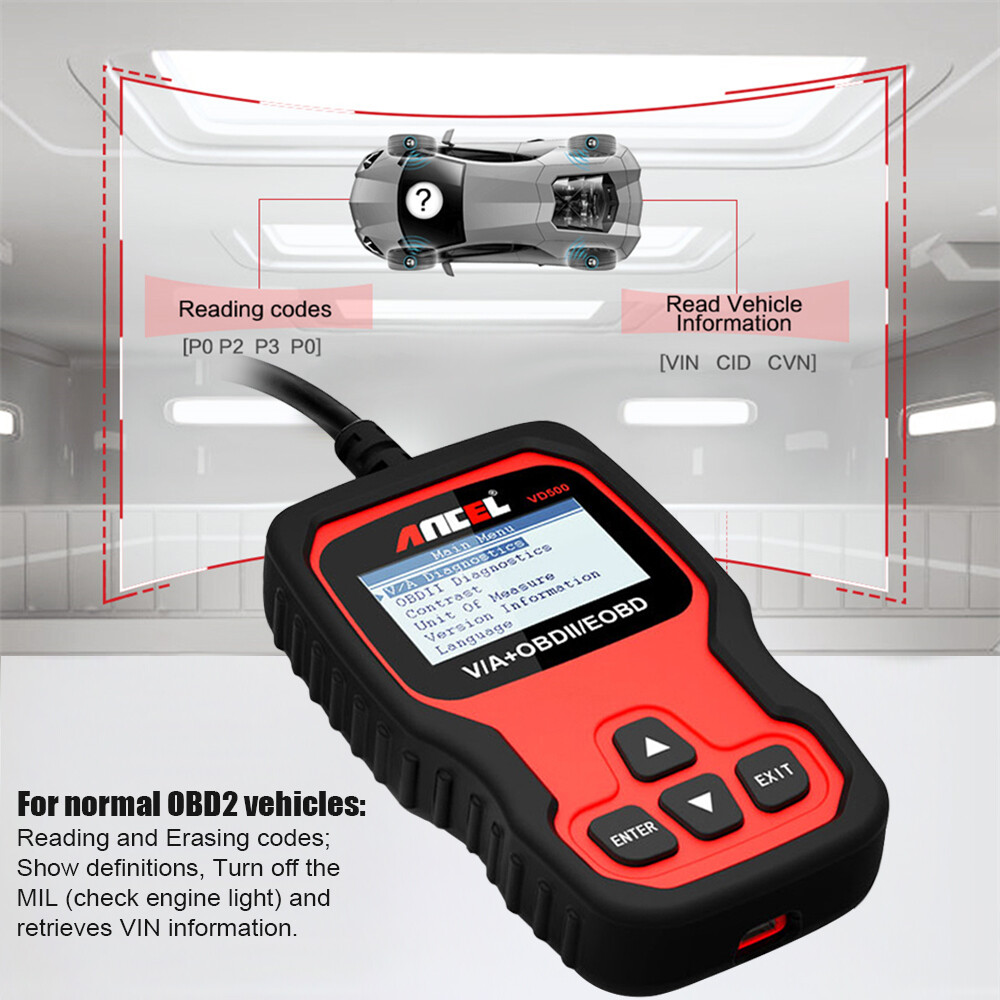 Ancel VD500 Car OBD2 Code Reader All System EPB ABS Oil Diagnostic Scanner Tool