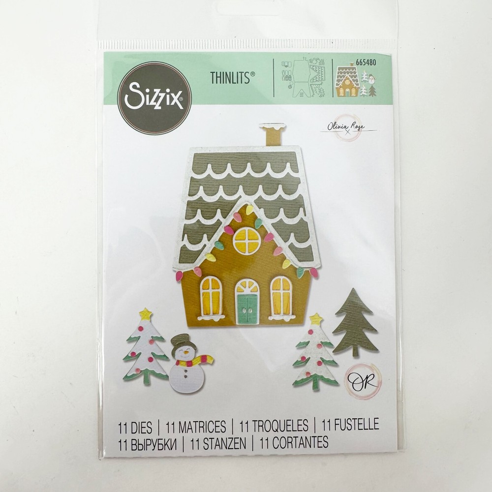 Sizzix Christmas Thinlits Gingerbread House Penguins Cutting Dies NEW