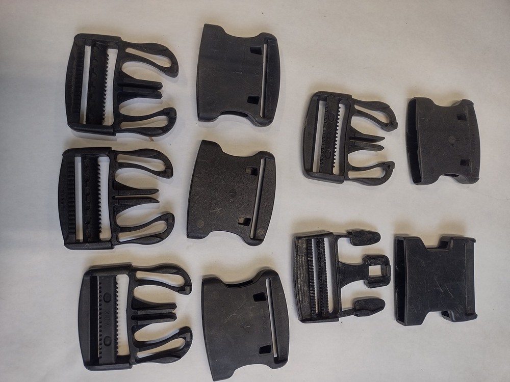 Black Plastic Side Release Buckles Square/Rectangle 2" Assorted Styles