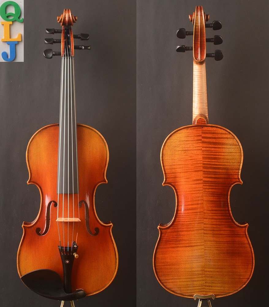 Five Strings ! Best Model,Strad Style 4/4 Violin ,Wide fingerboard
