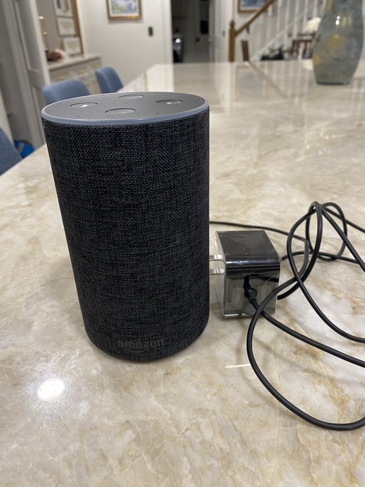 Amazon Echo Smart Assistant  Charcoal Fabric, Tested Works