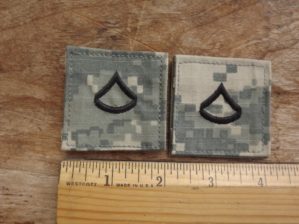 Pair, Army Lance Corporal (E-3) Rank Insignia, ACU Camo - INV# A4142