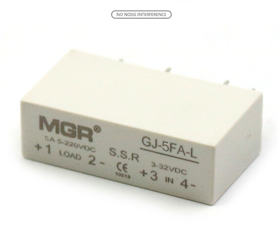 1pcs GJ-5FA-L single-phase solid state relay 5A DC-DC load 5-220VDC/IN 3-32VDC