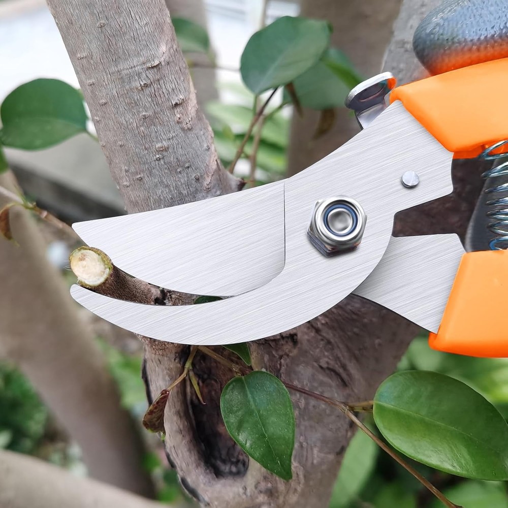 Orange Garden Shears Sharp Stainless Steel 6.9" Pruning Scissors