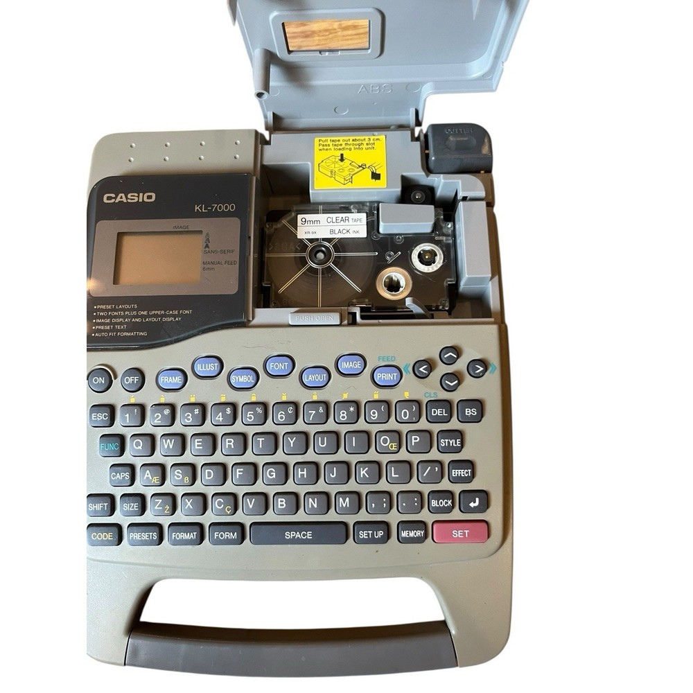 Casio EZ-Label Printer KL-7000 Thermal Label Printer with Keyboard Works