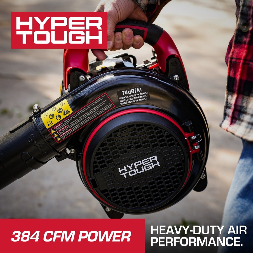 Hyper Tough Gas Leaf Blower, 26.5cc 4-Cycle Engine, 384 CFM, 115 MPH,
