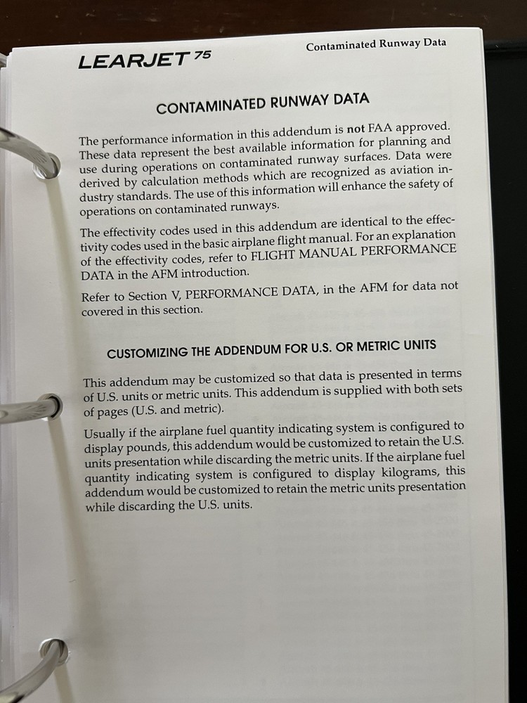Learjet 75 Airplane Flight Manual (AFM)