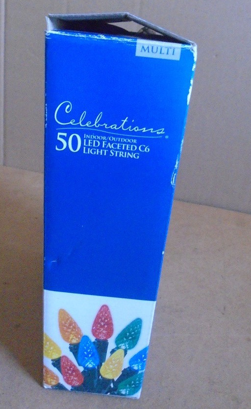 Celebrations 50 count LED Faceted C6 Lights String Multicolor