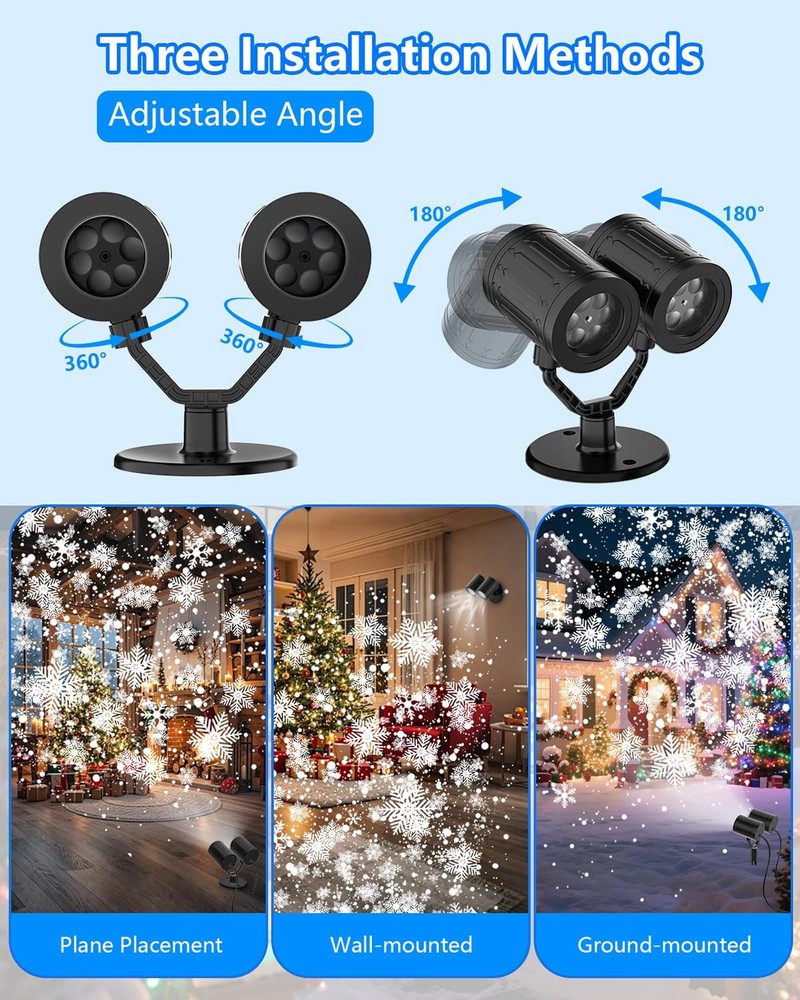 AKSDA Snowflake Christmas Projector Light