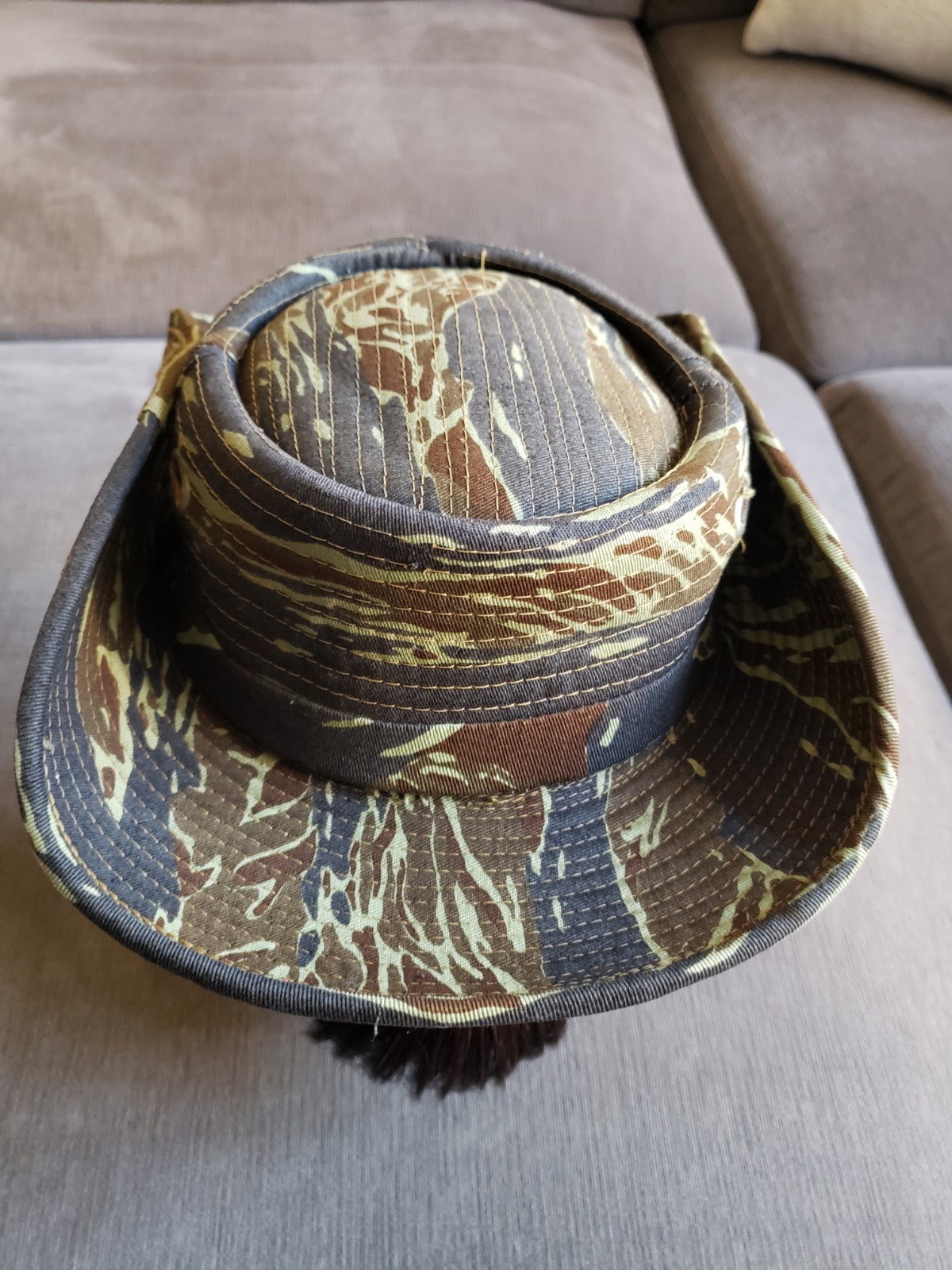 RARE! Vintage Vietnam War Era Nakhon Phanom Thailand Tiger Camo Boonie Bush Hat