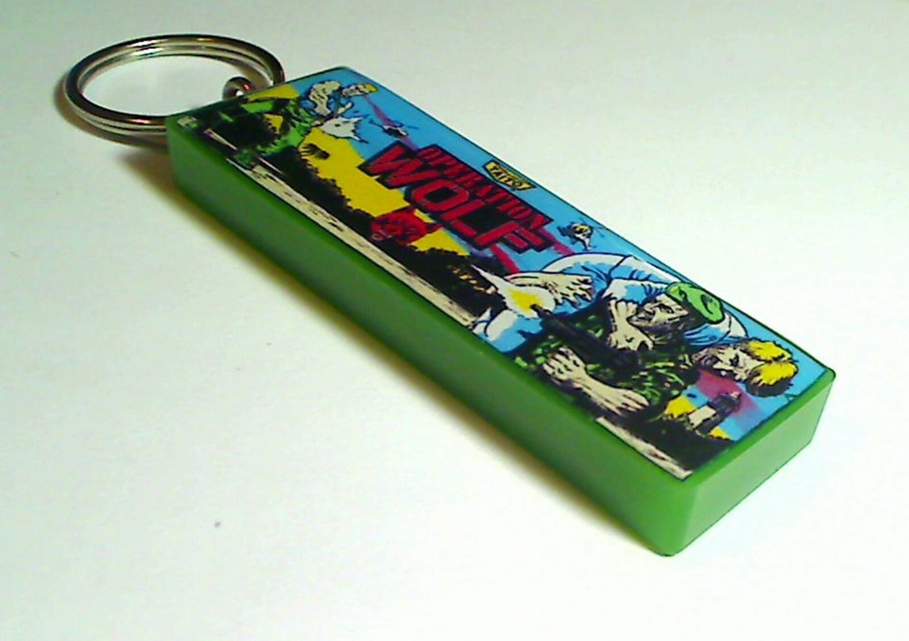Operation Wolf Arcade Marquee Coin Door accessory Keychain