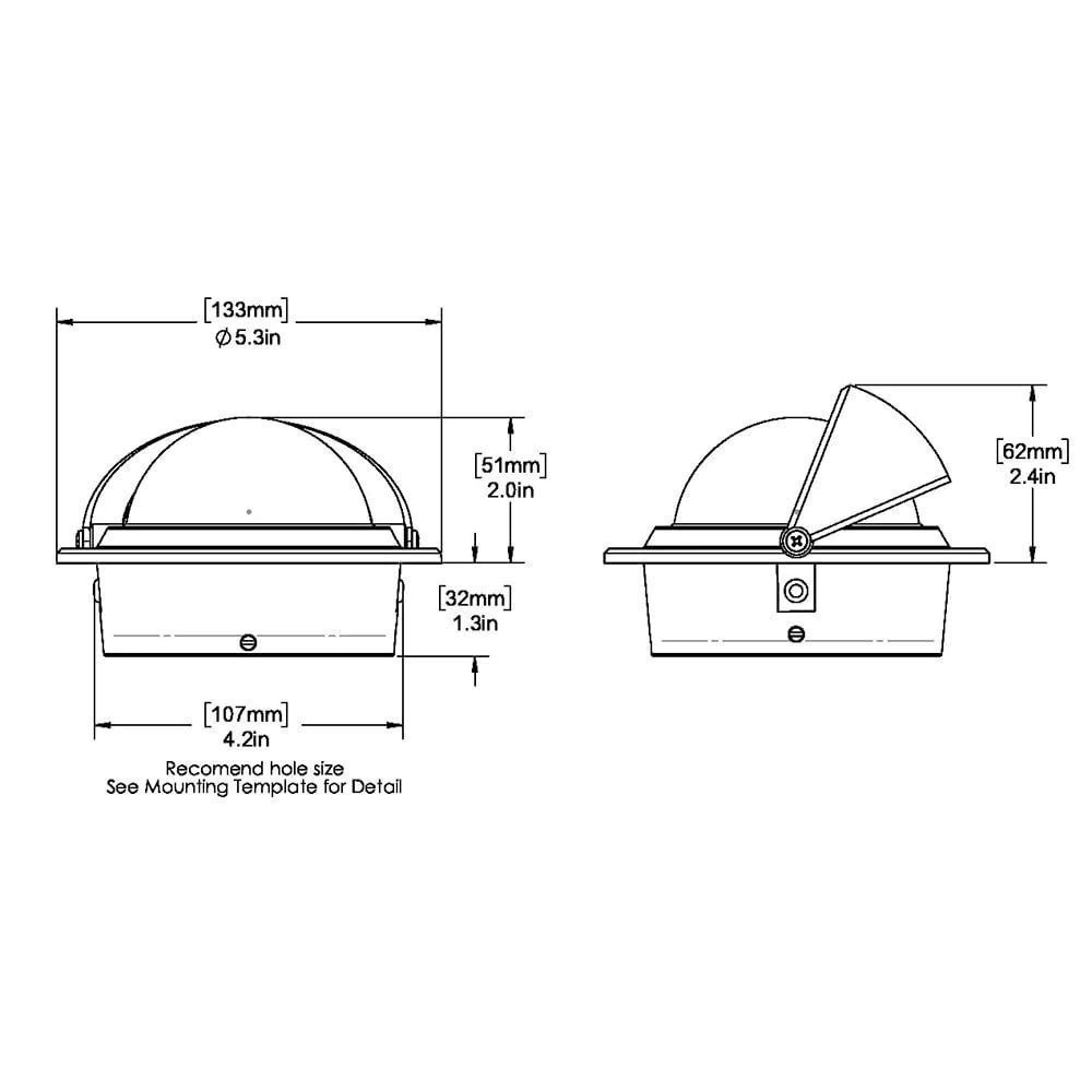 Ritchie Compass, Flush Mount, 3" Combi, Black