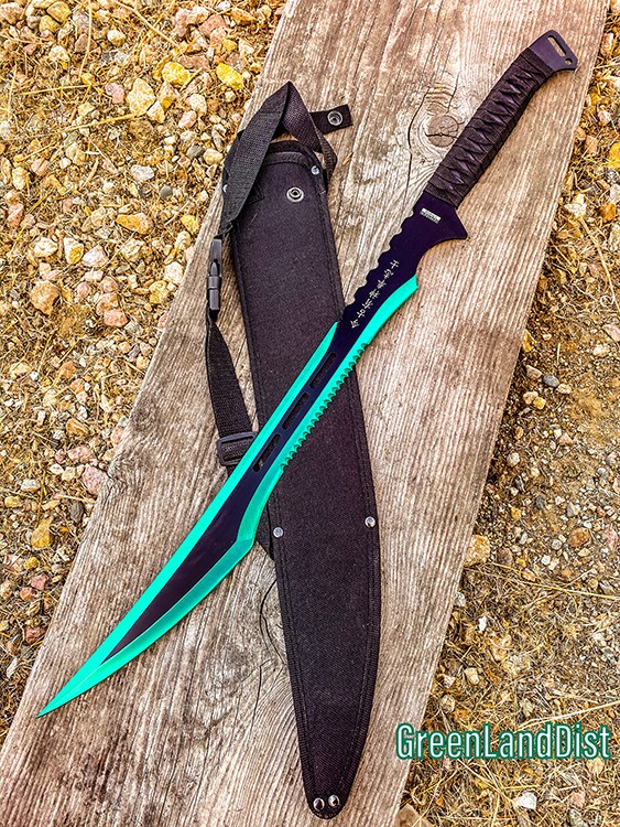 Ninja Sword 27-Inch Sharp 440 Stainless Steel Full Tang Blade with Sheath- Green