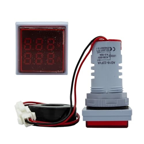 2PCS LED Display Panel Digital Voltmeter Ammeter Dual Display 22mm Square