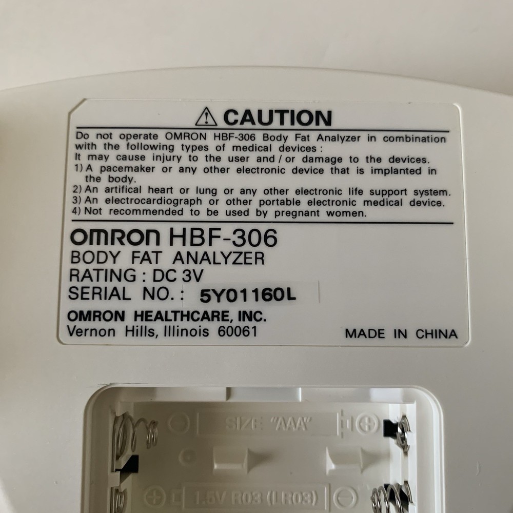 Omron Body Fat Analyzer HBF-306 - TESTED