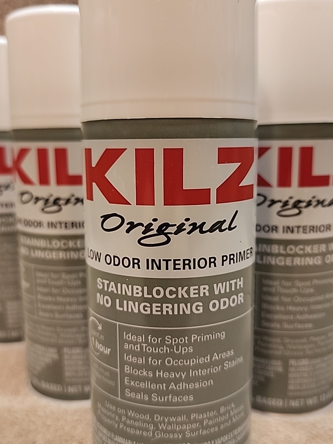 Lot of 6: KILZ Original Low Odor Interior Primer Spray Paint w Stainblocker