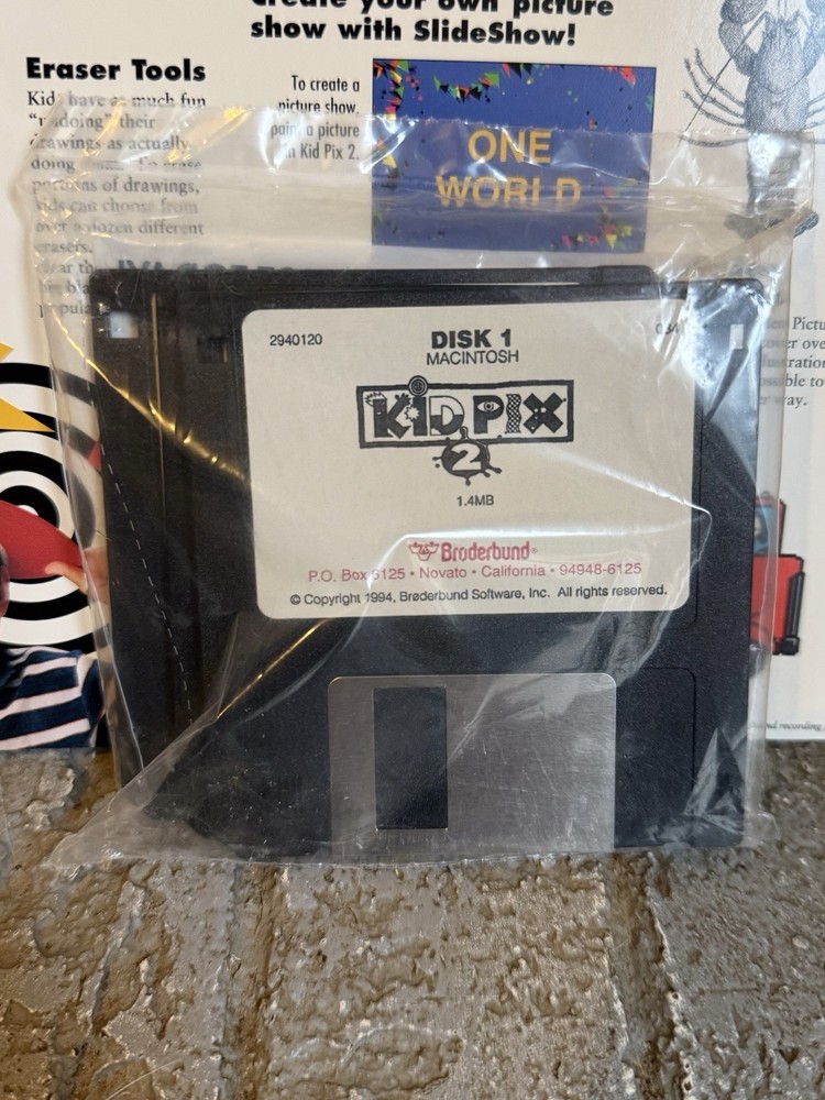Kid Pix 2 Mac Floppy with Inserts + Kid Pix Studio Big Box *Read Description*