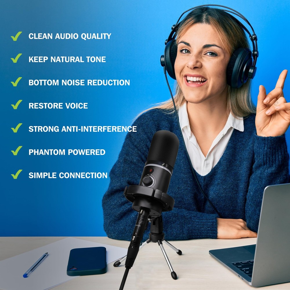 Microphone Preamp Audio , Professional Mic Activator Preamplifier with Dynami...