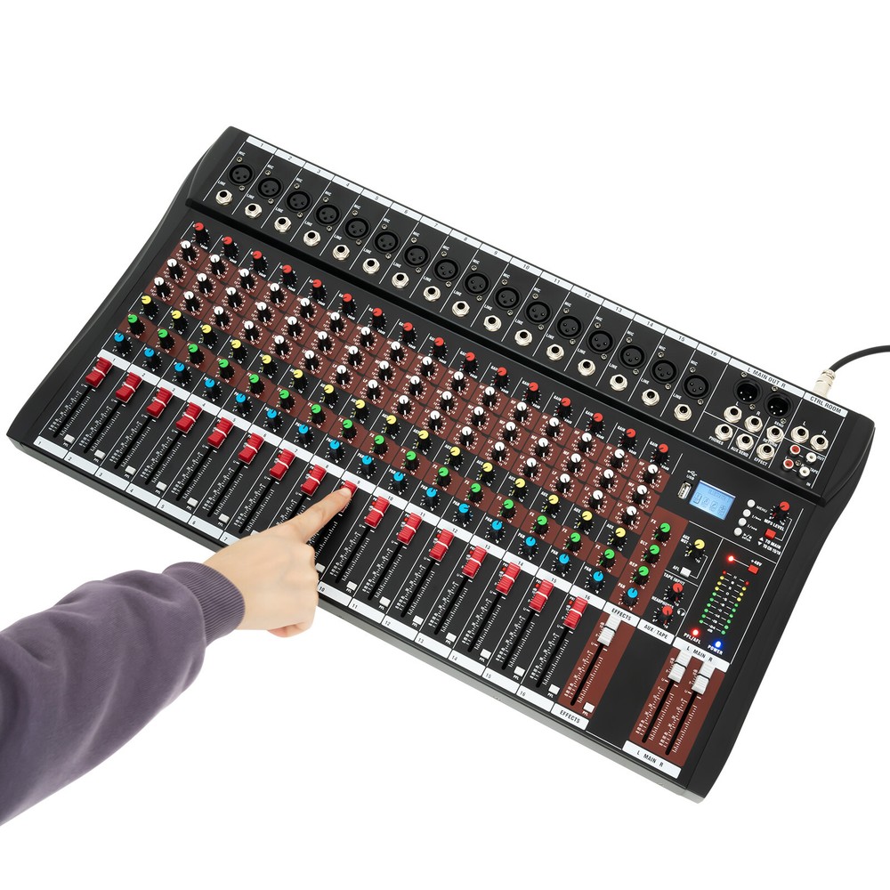 16-Channel Professional Mixer with Bluetooth, DSP & USB Connectivity