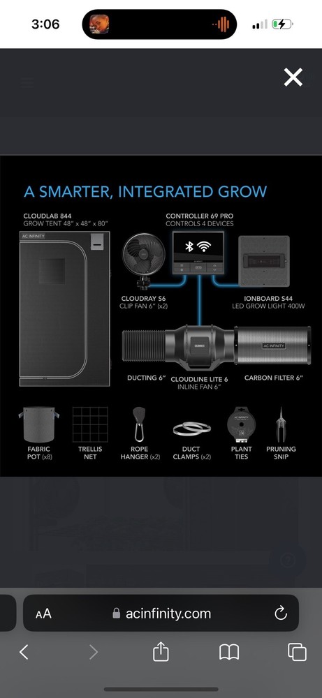AC Infinity AC-PKA22 Grow Tent Kit
