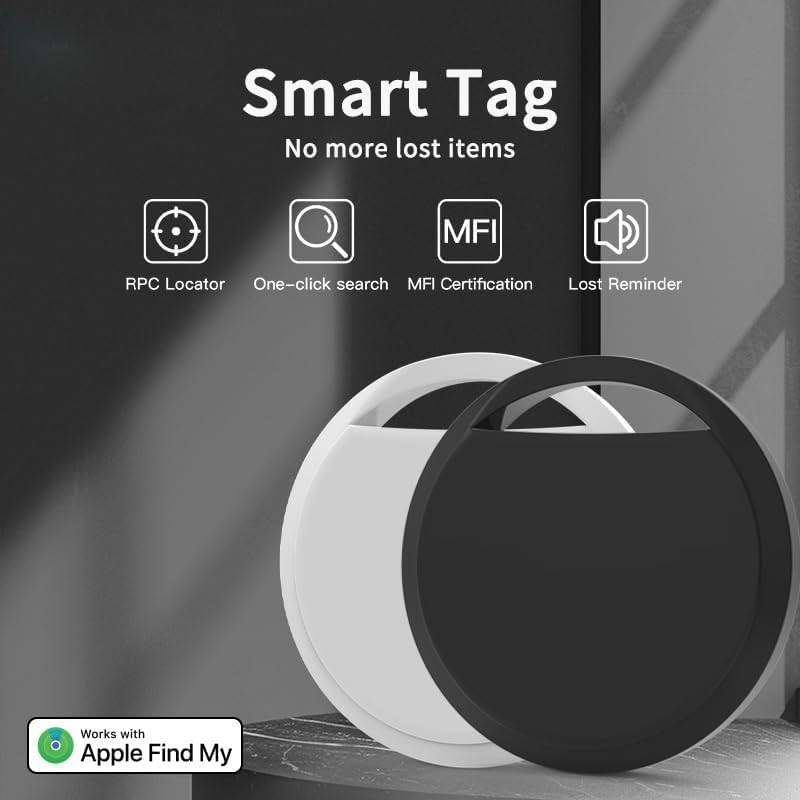 Air Tracker Tags 4 Pack Smart Bluetooth Apple Itag - Black White - Bluetooth