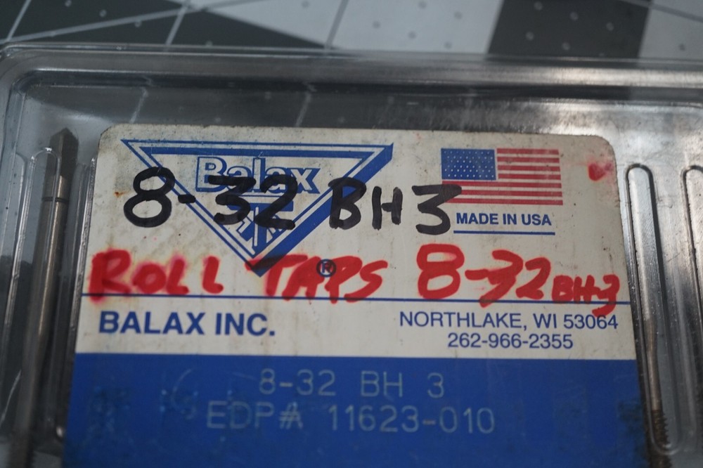 4 Balax 8-32 BH3 Thread Forming Plug Roll Taps