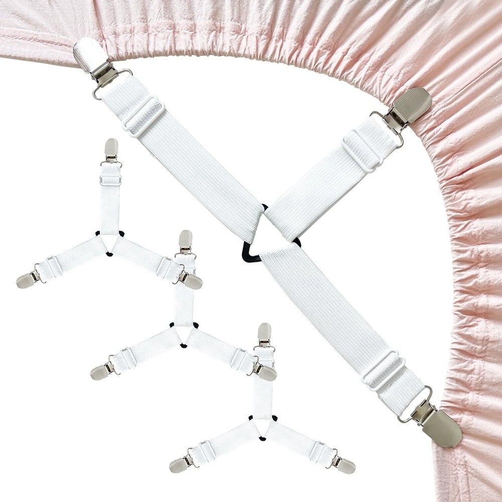 Bed Sheet Straps4 Pcs Fitted Sheet Clips HolderUpgraded Triangular