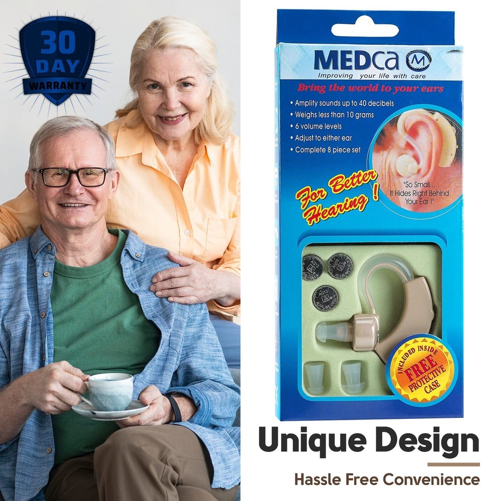 Digital BTE Hearing Amplifier - Noise Reduction, Volume Control, Lightweight
