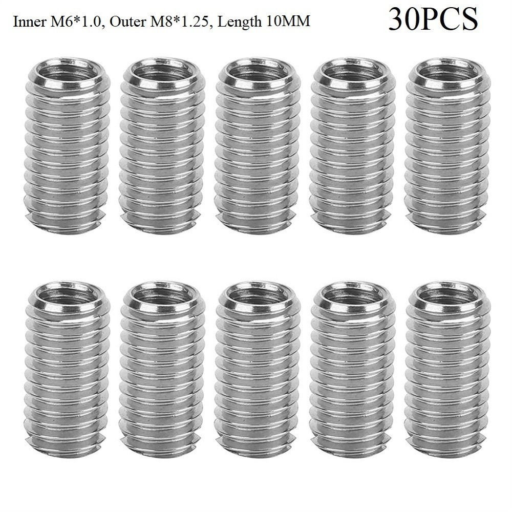 Lightweight Thread Reducer Hardware Outer M8*1.25 Stainless Steel 30pcs