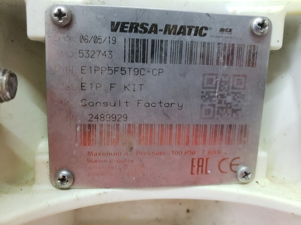 Versamatic Diaphragm Pump E1PP5F5T9C-CP Warren Rupp