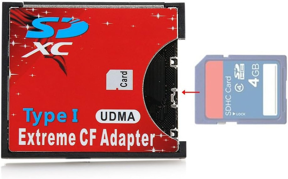 High Speed SDXC SDHC SD to CF Compact Flash Memory Card Reader Adapter Type I