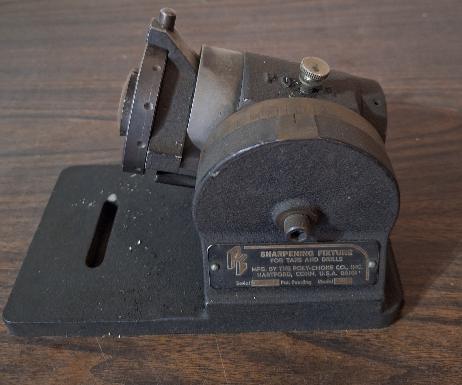 USED Poly Choke Model 101 Sharpening fixture for taps and drills