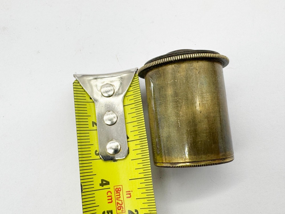 ANTIQUE BRASS MAGNIFYING GLASS LENS FROM TELESCOPE OR MICROSCOPE