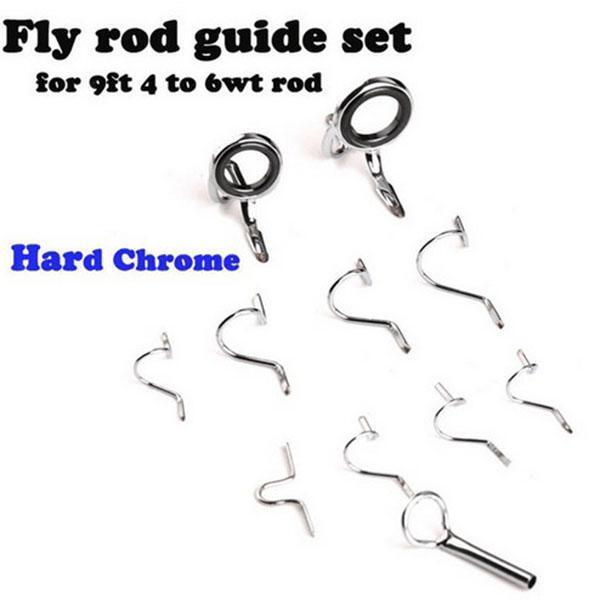 11x Rod Guide Set ilding Wrapping 9FT 4-6WT Hard Snake Guide Tips Hook